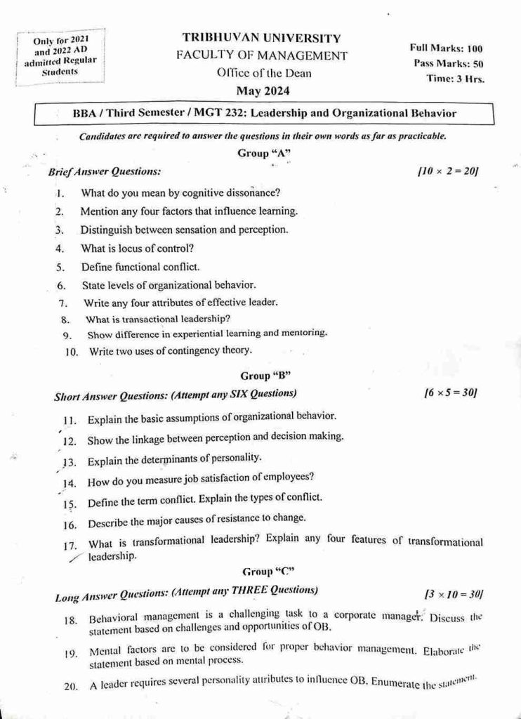 past questions solution